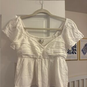 Hollister White babydoll top